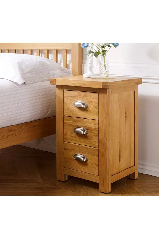 Birlea Woburn Large 3 Drawer Bedside Oak in Light Oak - Light Oak