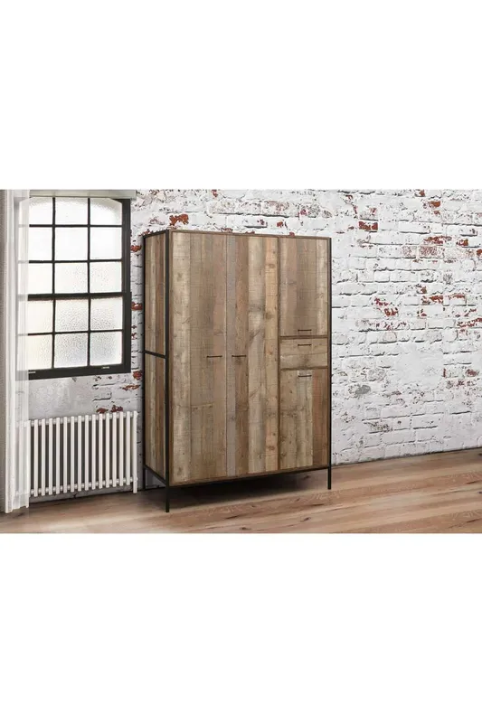 Birlea Urban 4 Door Wardrobe Rustic in Brown - Brown