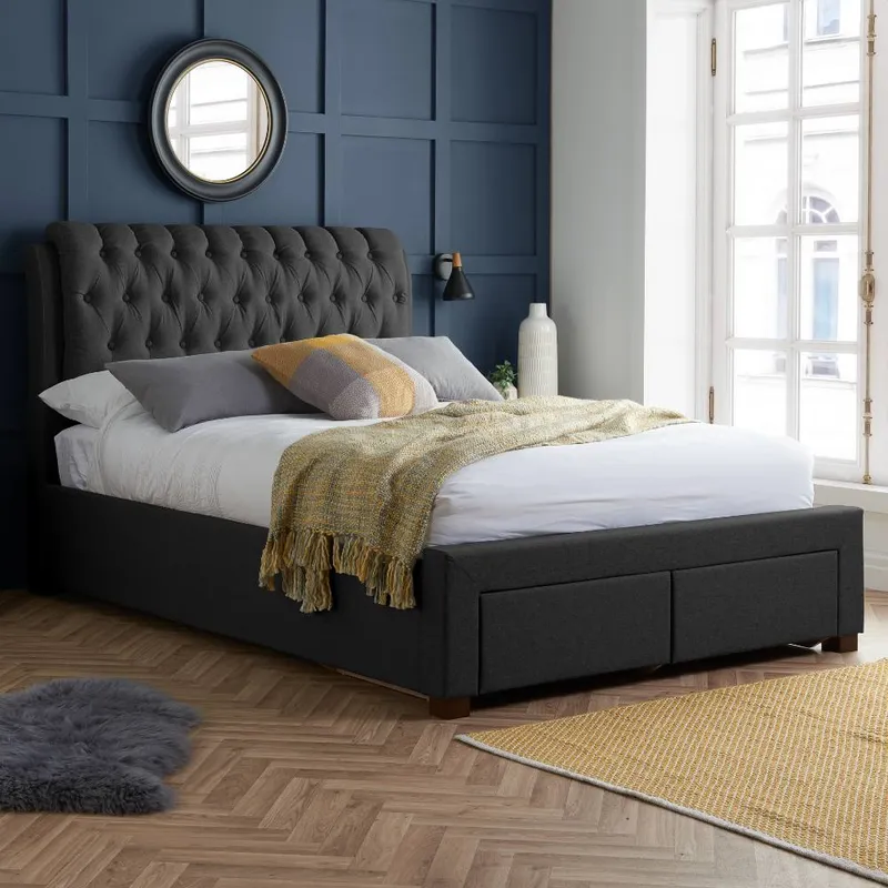 Birlea Valentino Bed in Charcoal Size: King Charcoal King