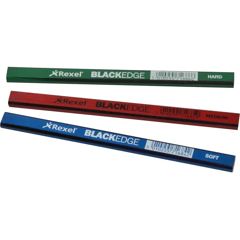 Blackedge 34326 Carpenter's Pencils - Assorted (Card 12)