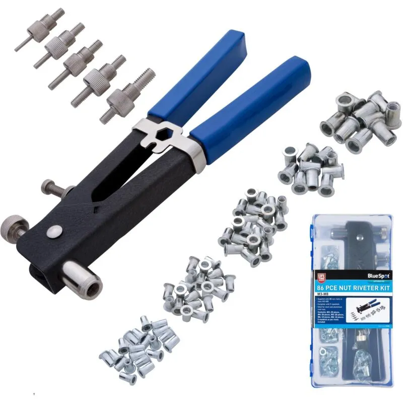 Blue Spot Bluespot 86 Piece Nut Riveter Kit