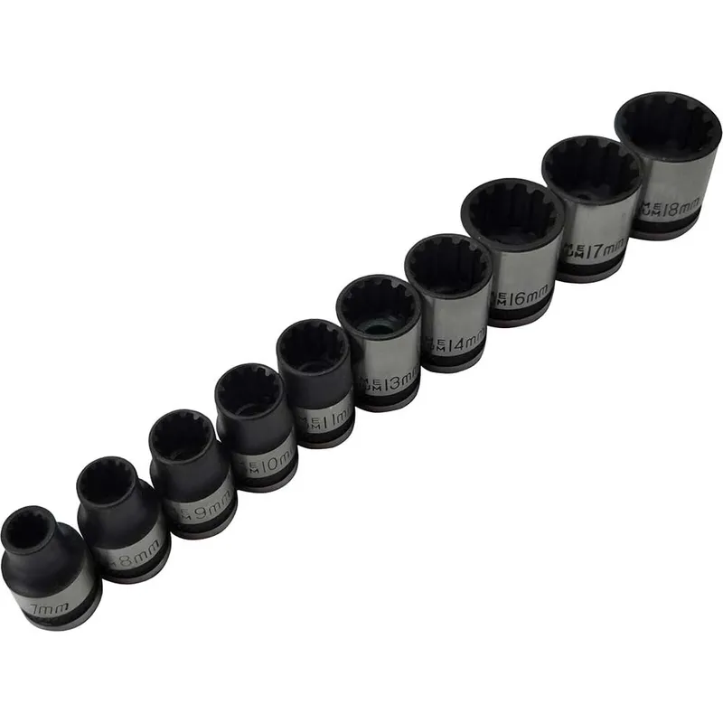 Blue Spot BlueSpot 10 Piece 3/8" Drive Spline Socket Set 3/8"
