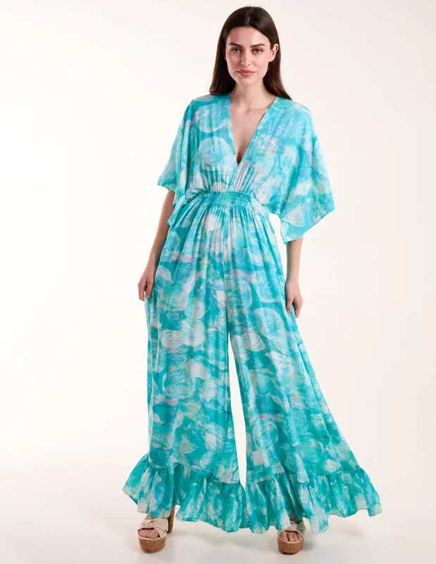 Blue Vanilla V Back And Front Jumpsuit - S / Blue - female