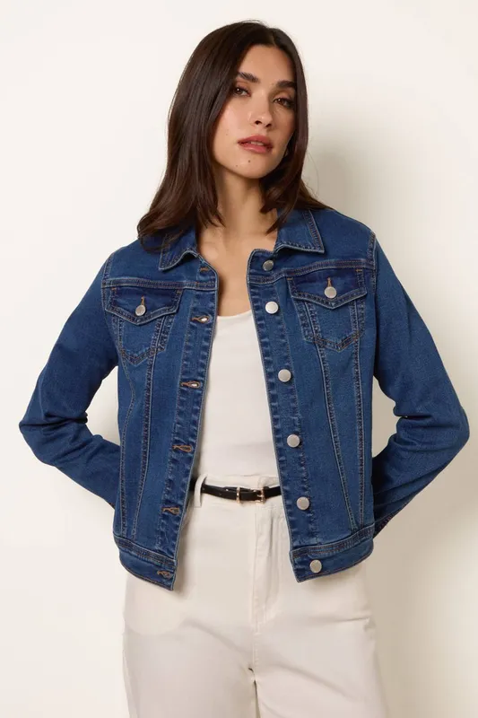 Blue Vanilla Women's Blue Stretch Denim Jacket Size: XL Blue XL