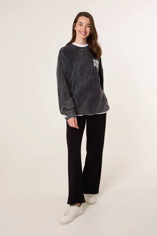 Blue Vanilla Women's Grey Good Vibes Sweatshirt - Grey