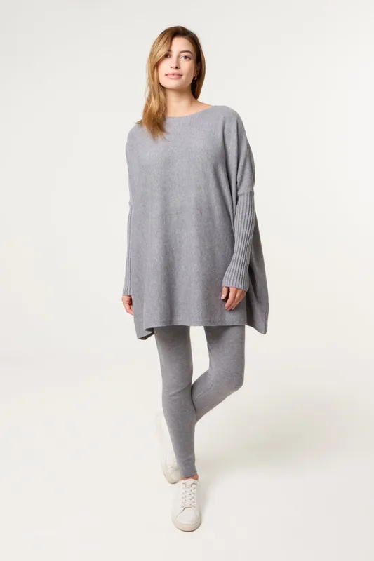 Blue Vanilla Women's Grey Knitted Oversized Set Grey