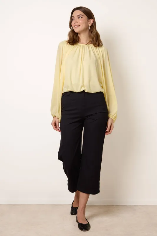 Blue Vanilla Women's Lemon Batwing Puffball Blouse Lemon One Size female
