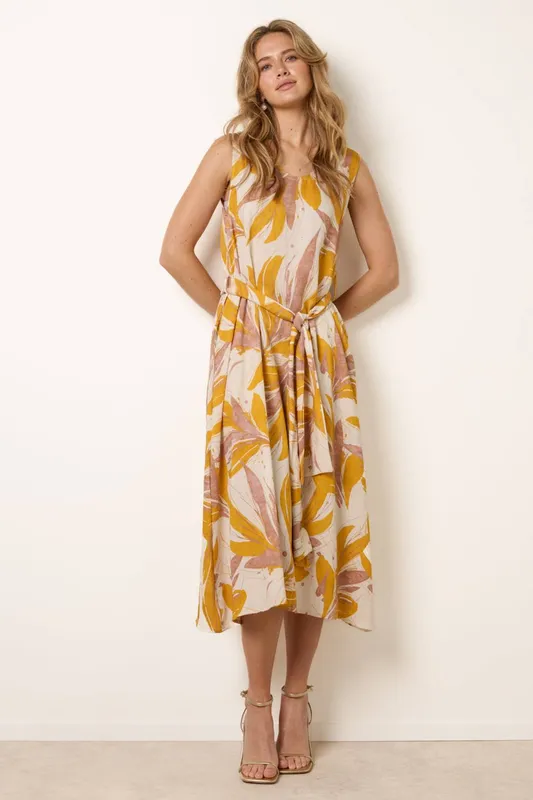 Blue Vanilla Women's Lemon Leaf Print Dress Size: S/M Lemon
