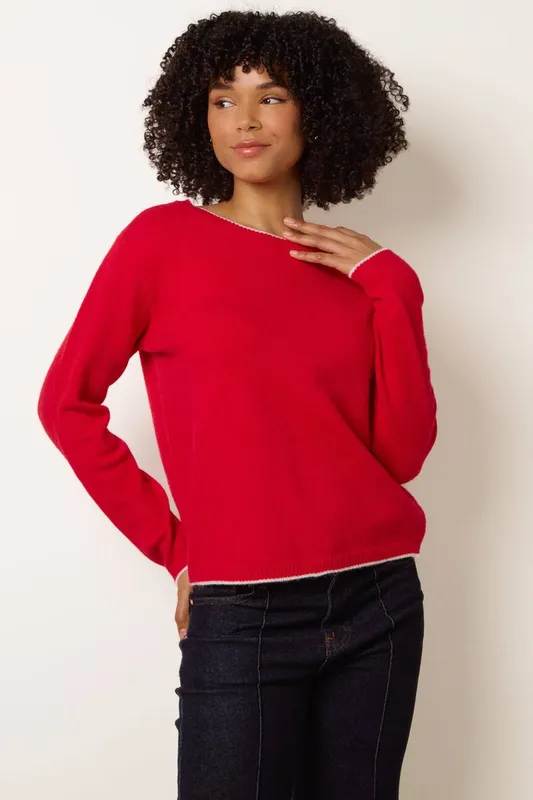Blue Vanilla Women's Red Back Bow Jumper Size: S/M Red S/M