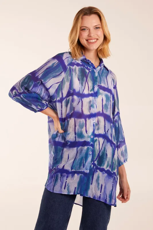 Blue Vanilla Women's Tie Dye Shirt in Blue - Blue