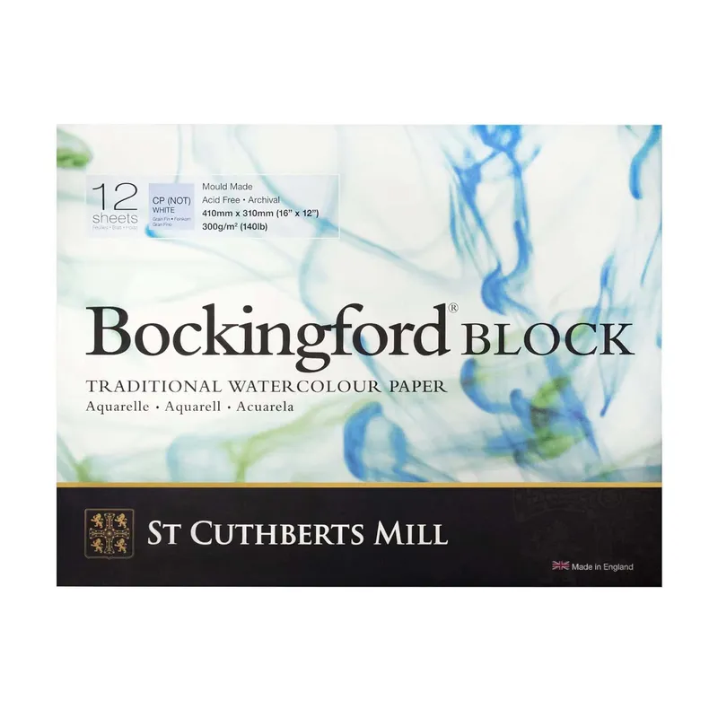 Bockingford Watercolour Blocks - 140lbs / 300gsm - Cold Pressed (Not) - 12 Sheets