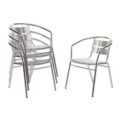 Bolero Aluminium Stacking Chairs (4 pack)