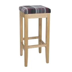 Bolero Austin High Stool Grey Tartan (Single)