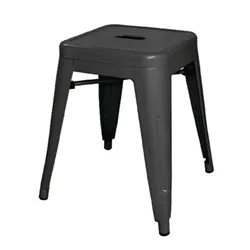 Bolero Bistro Steel Low Stool Black (4 pack)