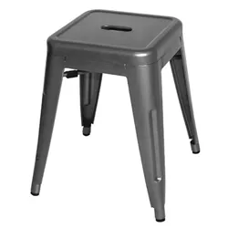 Bolero Bistro Steel Low Stool Gun Metal (4 pack)