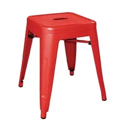 Bolero Bistro Steel Low Stool Red (4 pack)