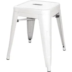 Bolero Bistro Steel Low Stool White (4 pack)
