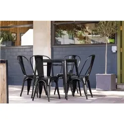 Bolero Bistro Steel Side Chairs Black (4 pack)