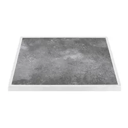 Bolero Dark Stone Effect Outdoor Glass Table Top White Trim - 700mm