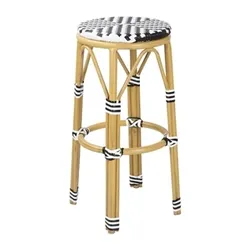 Bolero Parisian Style PE Rattan Bar Stools Black (2 Pack)