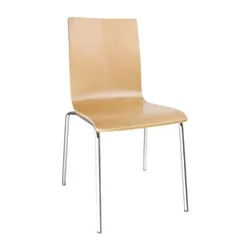 Bolero Square Back Sidechair Natural Finish (4 Pack)