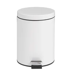 Bolero White Pedal Bin 5Ltr