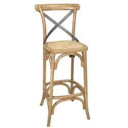 Bolero Wooden Barstool with Backrest