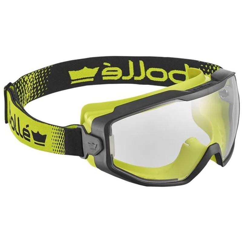 BollÉ Safety Bolle SPECTN10W Spectrum Platinum Clear Vented Safety Goggles Black/Yellow
