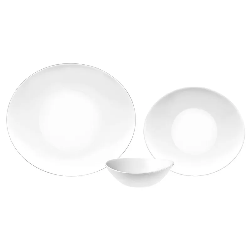 Bormioli Rocco 18 Piece Prometeo Glass Dinner Set - White White