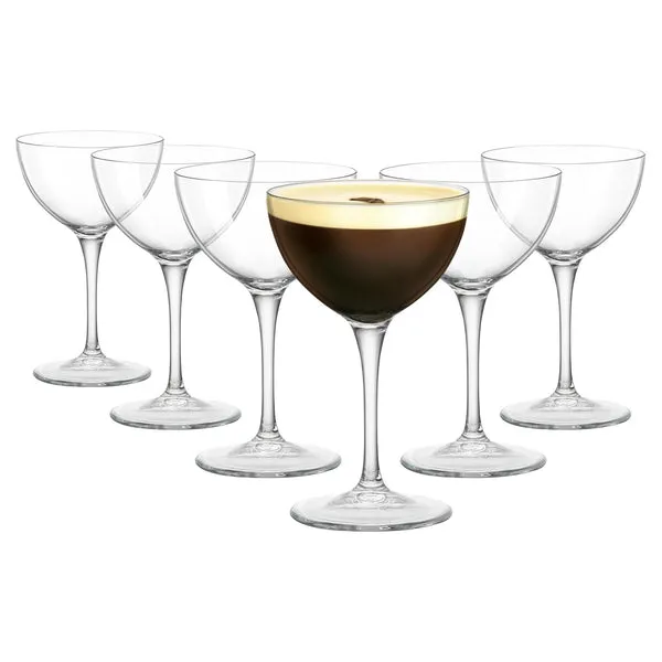 Bormioli Rocco Bartender Novecento Martini Glasses - 235ml - Pack of 6 in Clear Clear