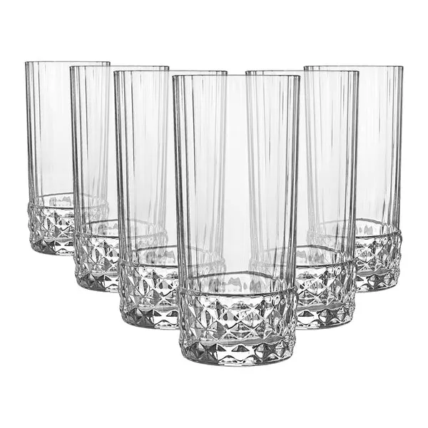 Bormioli Rocco 400ml America '20s Highball Glasses - Pack of Six