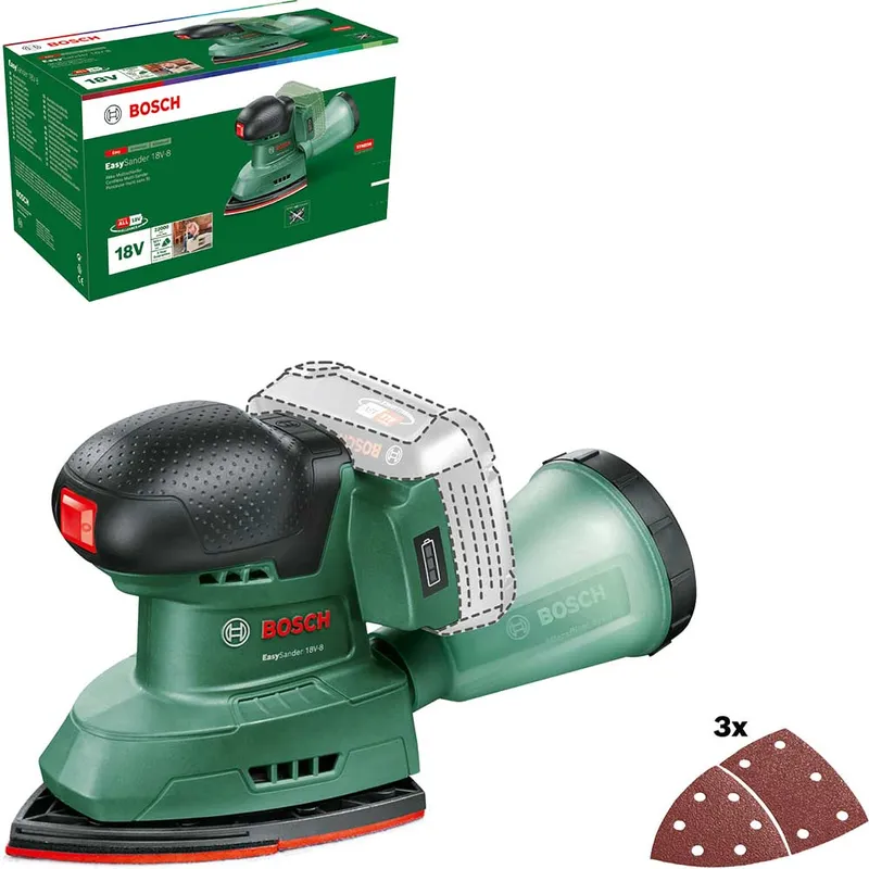 Bosch EasySander 18v 18V-8 Cordless Multisander Sander Bare + Sheets 06033E3000