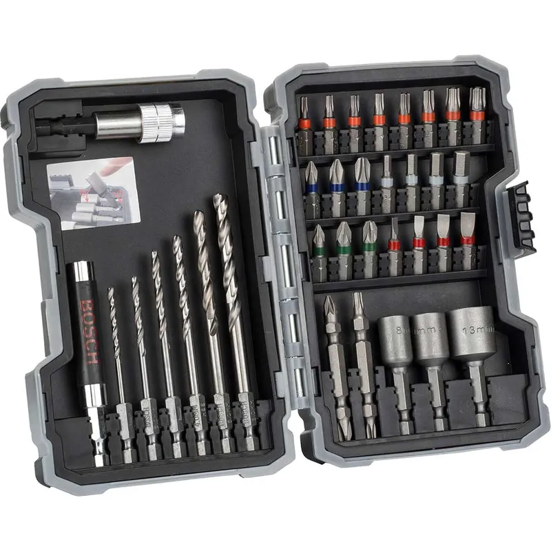 Bosch Pro 2607017328 35 Piece Hss-G Drill Bit & Screwdriver Bit Set + Holder