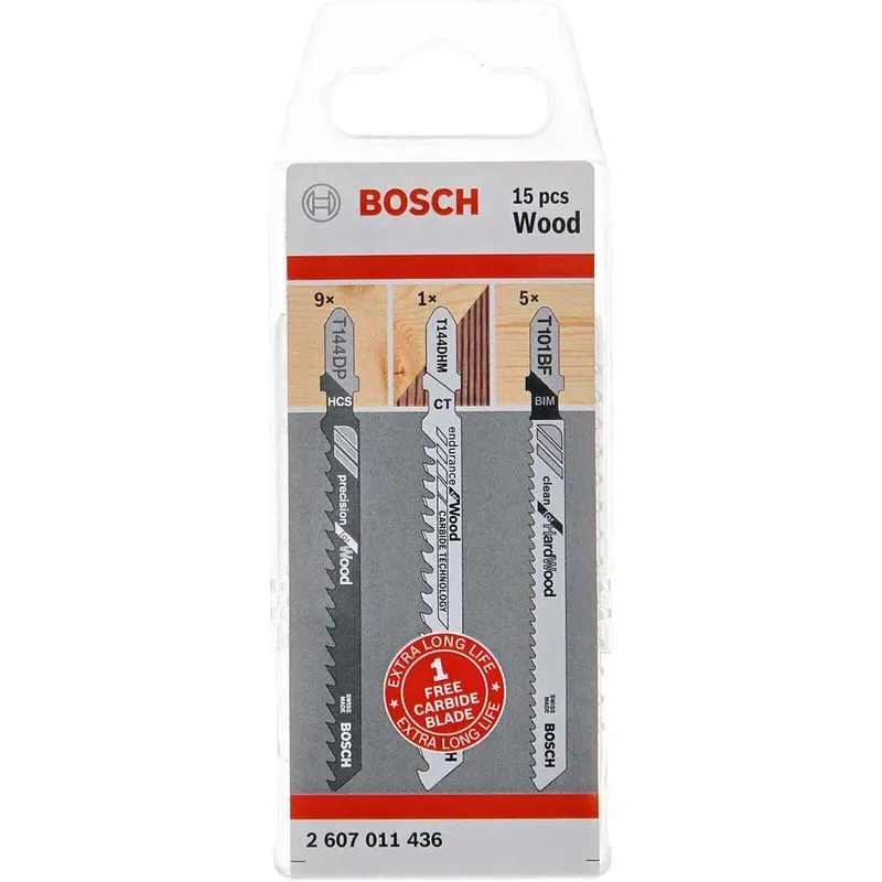 Bosch - 2607011436 Wood Jigsaw Blade Set, 15 Piece BPA607011436