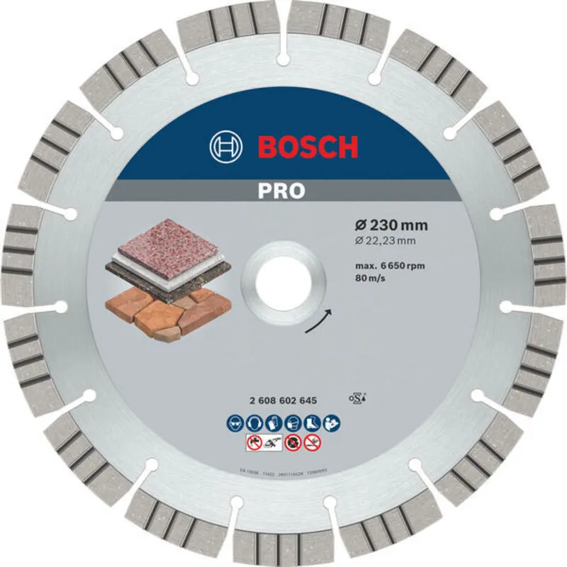 Bosch 2608602645 230x22.23mm Diamond Disc Best Stone Hpp