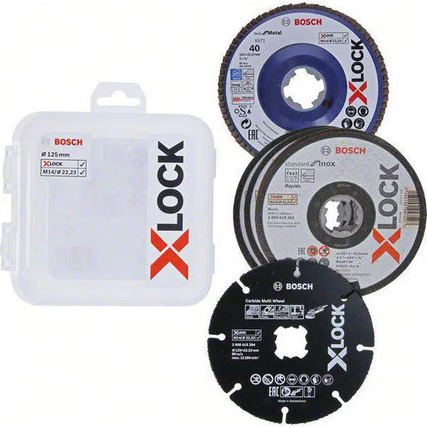 Bosch Pro Cutting and Grinding Set 125 x 1 x 22.23 mm X-Lock 5 pcs 2608619374