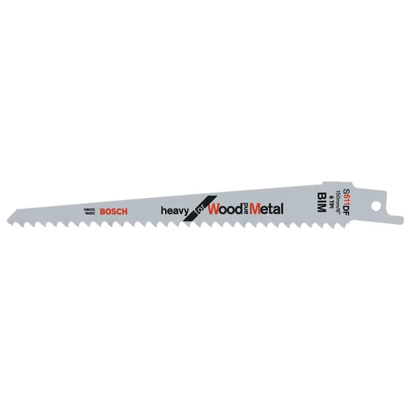 Bosch 2608657722 Sabre Saw Blade S511DF BiM Wood/Metal 100x0.9mm 6...