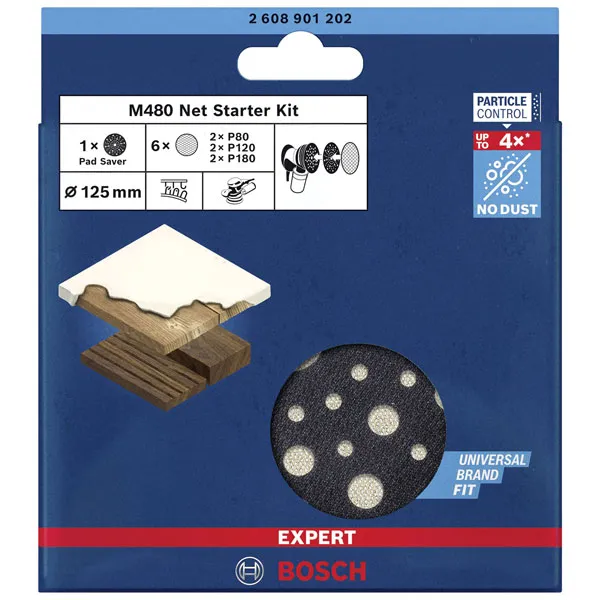 Bosch 2608901204 Expert M480 Mesh Sanding Disc Set 93x93mm 6 pcs G...
