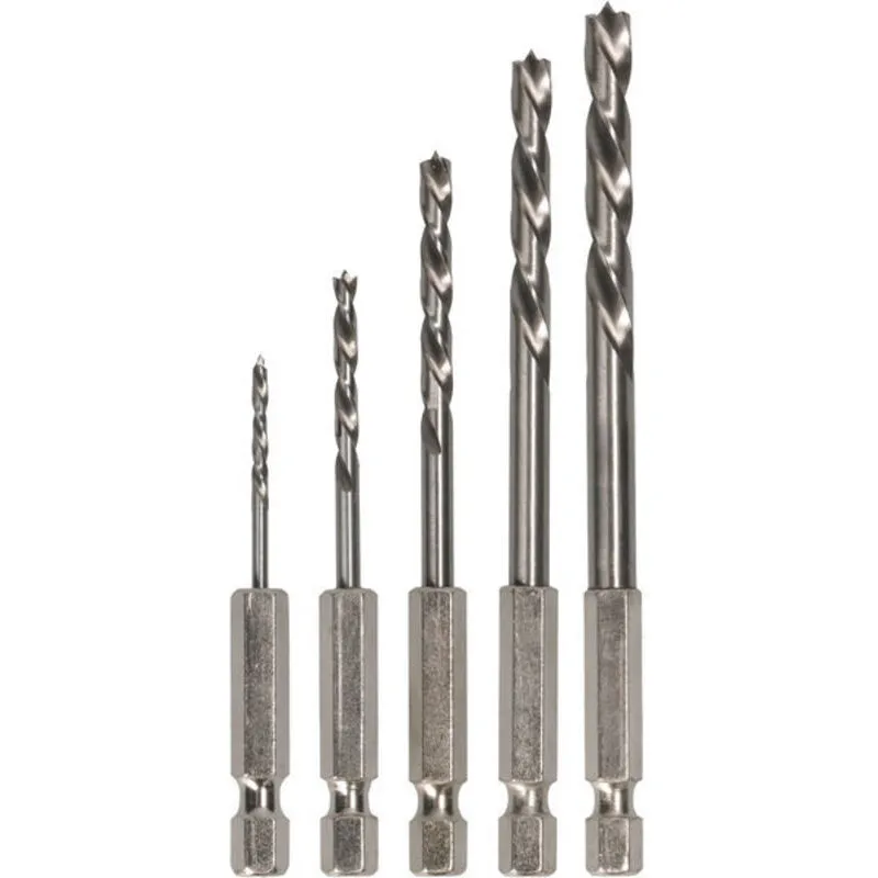 Bosch Professional Bosch Pro 5 Piece Hex Shank Brad Point Wood Drill Bit Set