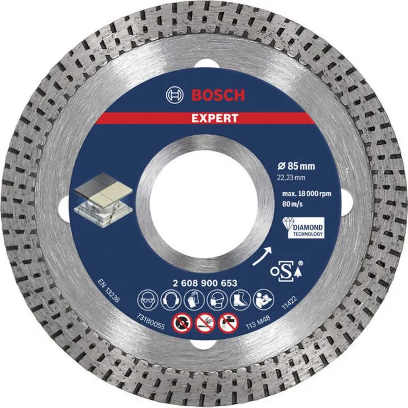 Bosch Expert HardCeramic Diamond Cutting Disc 85 x 22.23 x 1.6 x 7 mm 2608900653