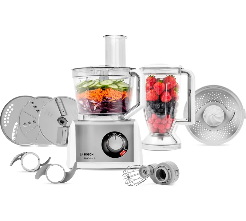 Bosch MultiTalent 8 MC812S734G 3.9 Litre Food Processor With 9 Accessories - White / Stainless Steel, White