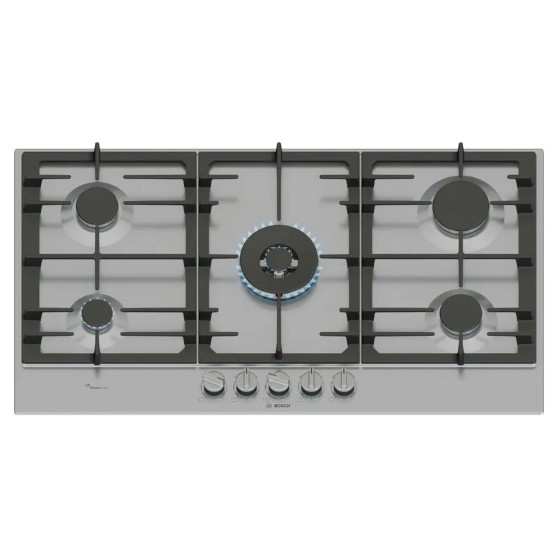 Bosch PCR9A5I90 Series 6 90cm 5 Burner Gas Hob in Stainless Steel Dual
