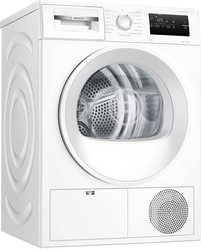 Bosch Series 4 WTH85225GB 8Kg Heat Pump Tumble Dryer - White - A++ Rated, White