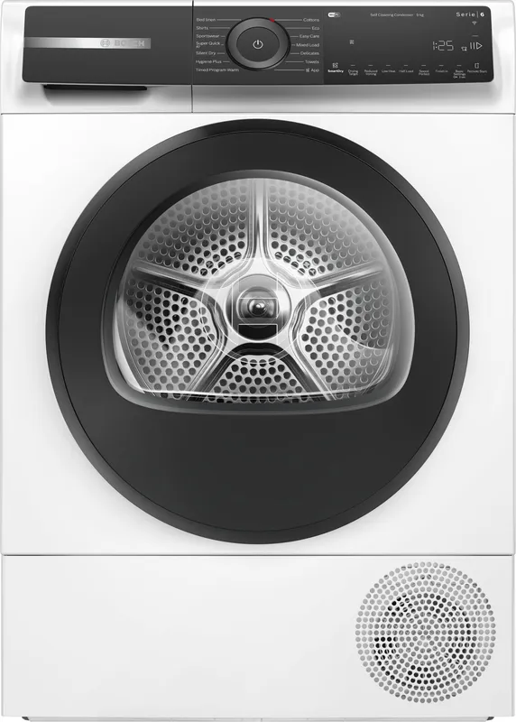 Bosch Series 6 WQH246D9GB 9Kg Heat Pump Tumble Dryer - White - A+++ Rated, White