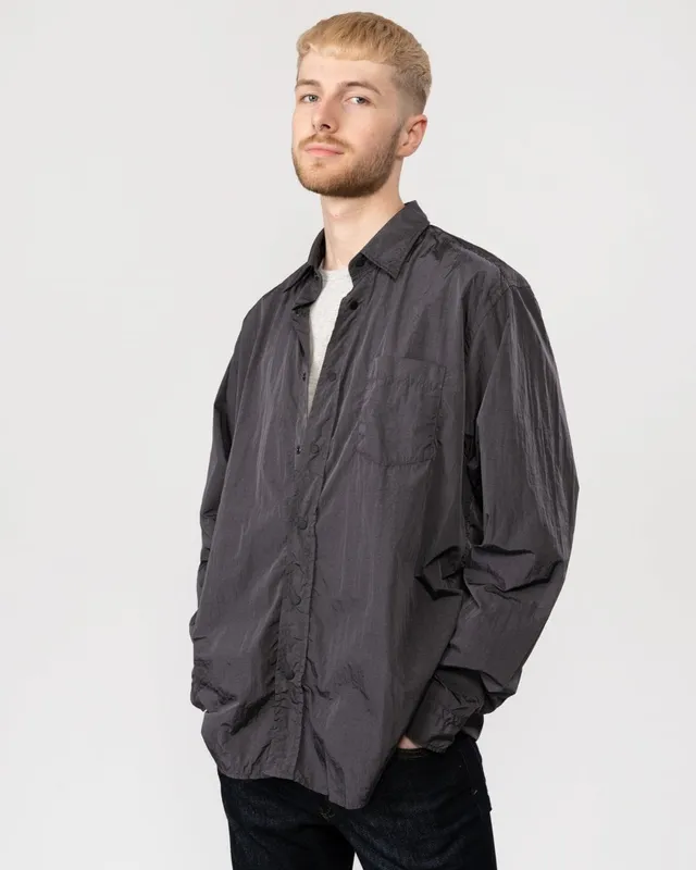 Boss Orange Lambini Mens Long Sleeve Shirt - Grey - Size Large