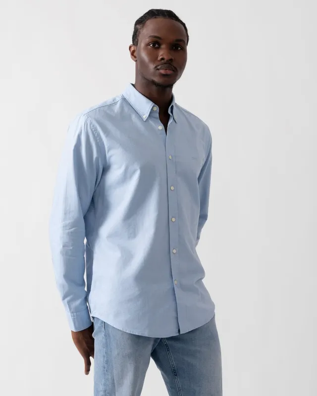 Boss Orange Rickert Mens Long Sleeve Shirt - Blue - Size Medium