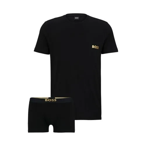 Boss Mens Black T-Shirt & Trunk Gift Set - Black