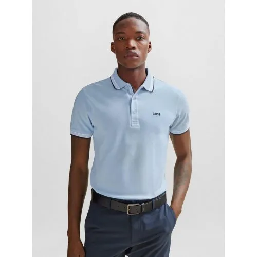 Boss Mens Light Pastel Blue Paddy Polo Shirt - Blue
