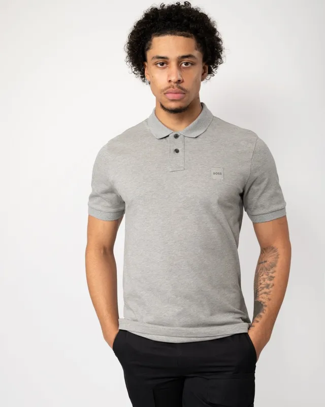 Boss Mens Light Pastel Grey Passenger Polo Shirt - Grey