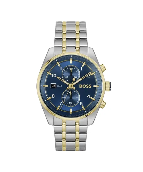 Boss Silver Blue and Gold Skytraveller Watch